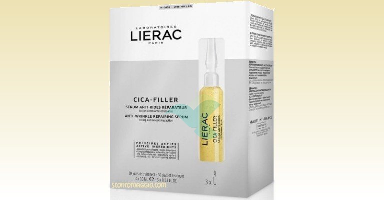 Lierac Linea Cica-Filler Siero Booster Antirughe Riparatore 3 Fiale Da 10 ml
