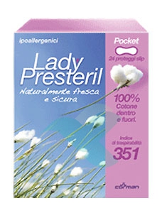 Lady Presteril Linea Pocket Assorbente Puro Cotone 10 Assorbenti Proteggislip