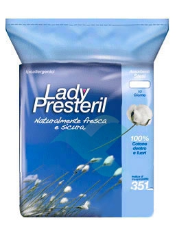 Lady Presteril Linea Pocket Assorbente Puro Cotone 10 Assorbenti Giorno Stesi