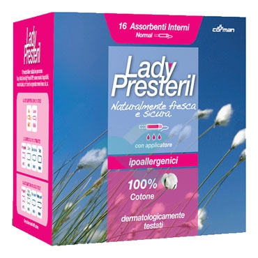 Lady Presteril Linea Pocket Assorbente Puro Cotone 16 Assorbenti Interni Normal