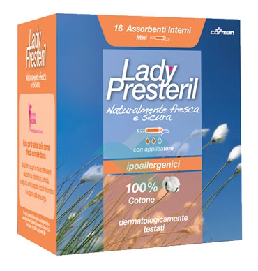 Lady Presteril Linea Pocket Assorbente Puro Cotone 16 Assorbenti Interni Mini