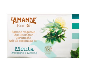 L'Amande Linea Eco Bio Sapone Vegetale Menta Eucalipto Limone 100 g