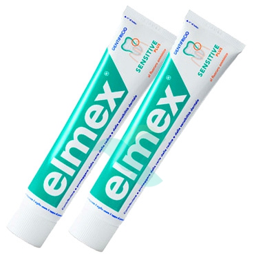elmex Linea Igiene Dentale Quotidiana Dentifricio Sensitive Plus 2 Tubi 75 ml