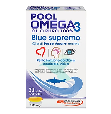 PoolPharma Linea Colesterolo Trigliceridi Omega3 Blue Supremo 30 Perle Soft Gel