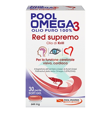 PoolPharma Linea Colesterolo Trigliceridi Omega3 Red Supremo 30 Perle Soft Gel