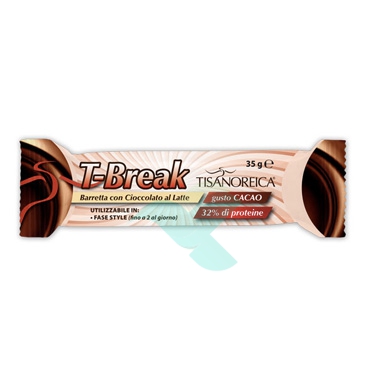 Tisanoreica 2 Linea Style T-Break Barretta Cioccolato al Latte Gusto Cacao 35 g