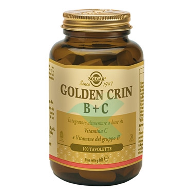 Solgar Linea Vitamine Golden Crin B+C Integratore Alimentare 100 Tavolette