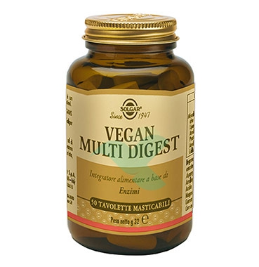 Solgar Linea Digestione Sana Vegan Multi Digest Integratore 50 Tavolette Mastic