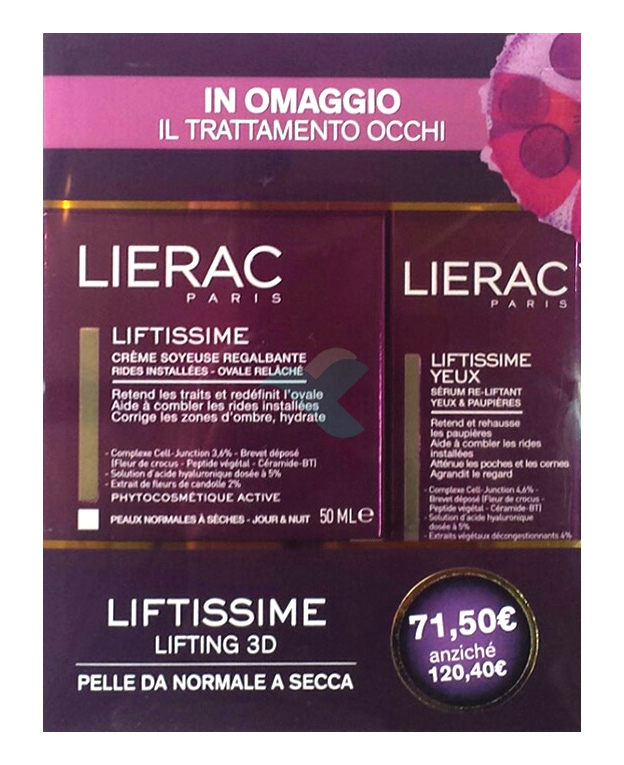 Lierac Linea Liftissime Cofanetto Lifting 3D Crema Setosa + Contorno Occhi