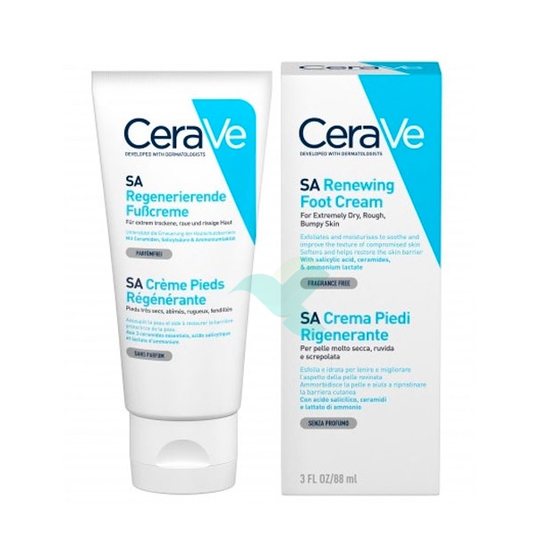 CeraVe Linea Trattamento Idratante SA Renewing Foot Cream Crema Piedi 88 ml