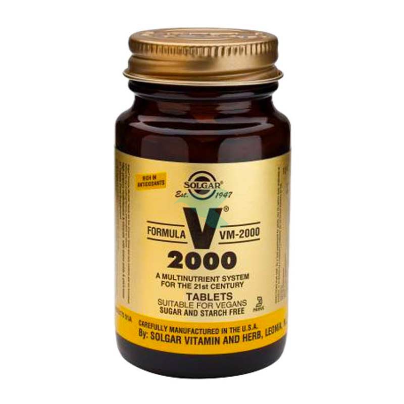 Solgar Linea Vitamine e Minerali VM 2000 Integratore Alimentare 60 Tavolette