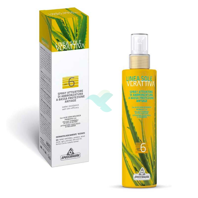Specchiasol Linea Verattiva Sole SPF6 Attivatore di Abbronzatura Spray 150 ml