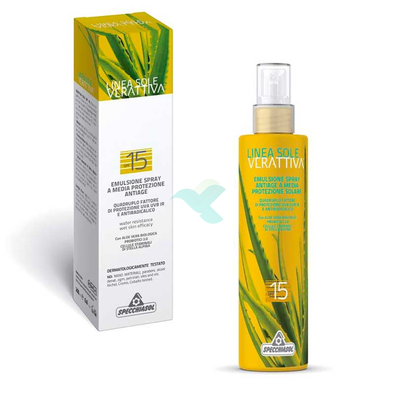 Specchiasol Linea Verattiva Sole SPF15 Emulsione Protettiva Spray 200 ml